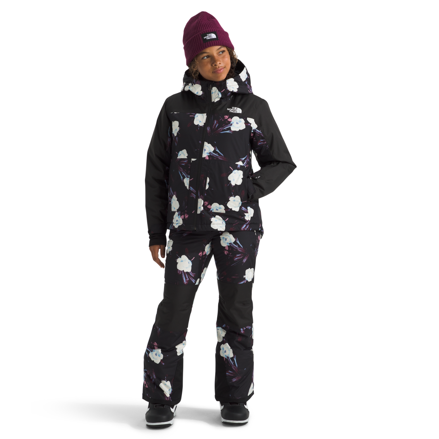TNF Black Winter Flowers Print