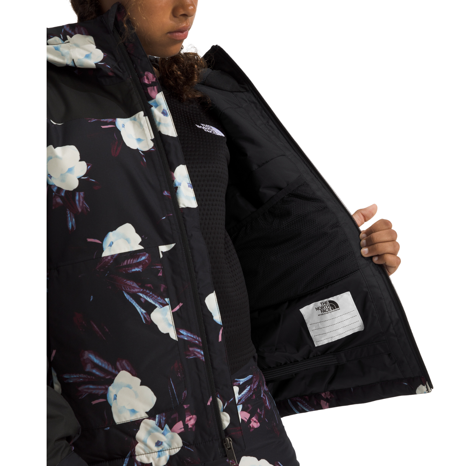 TNF Black Winter Flowers Print