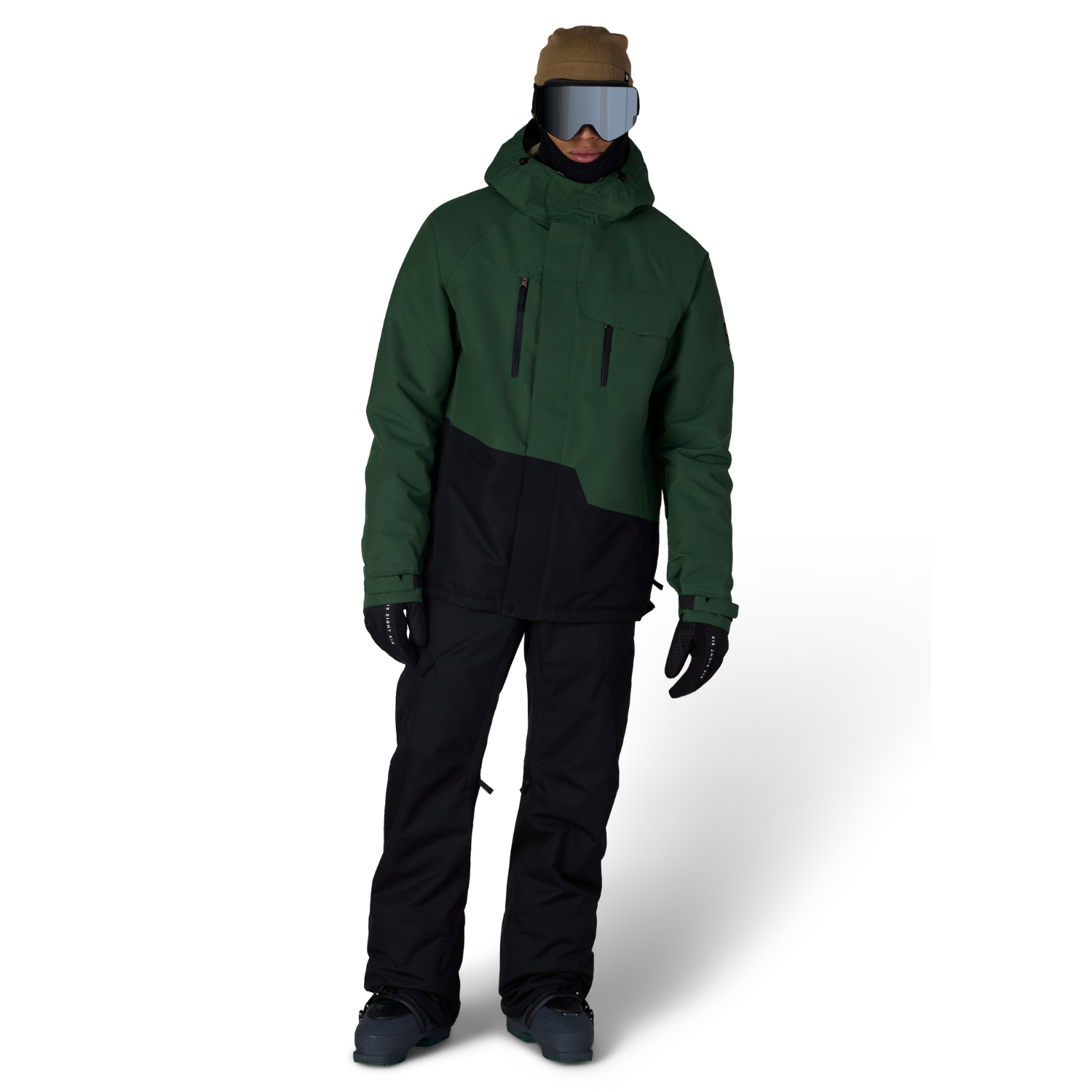 MOSS GREEN RIPSTOP COLORBLOCK