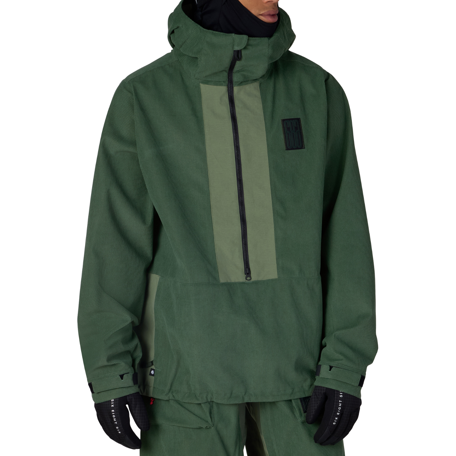 MOSS GREEN GRID CORDUROY