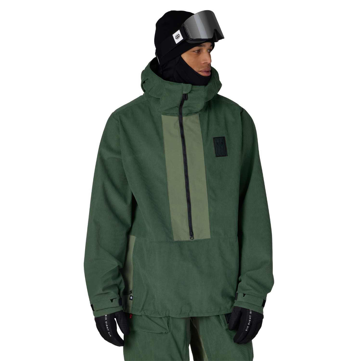 MOSS GREEN GRID CORDUROY