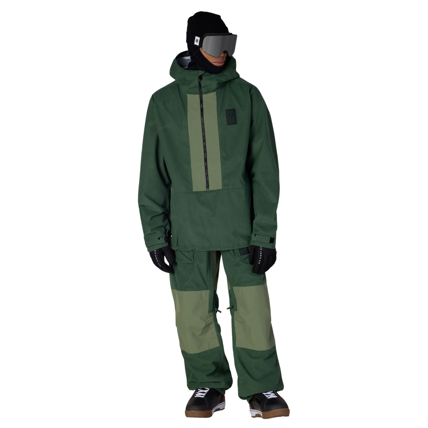 MOSS GREEN GRID CORDUROY