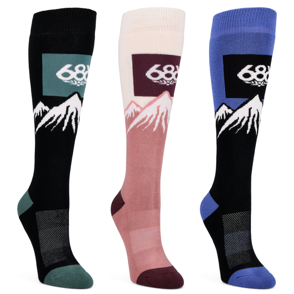 686 Snow Caps Sock 3-Pack 2027 - Women's
