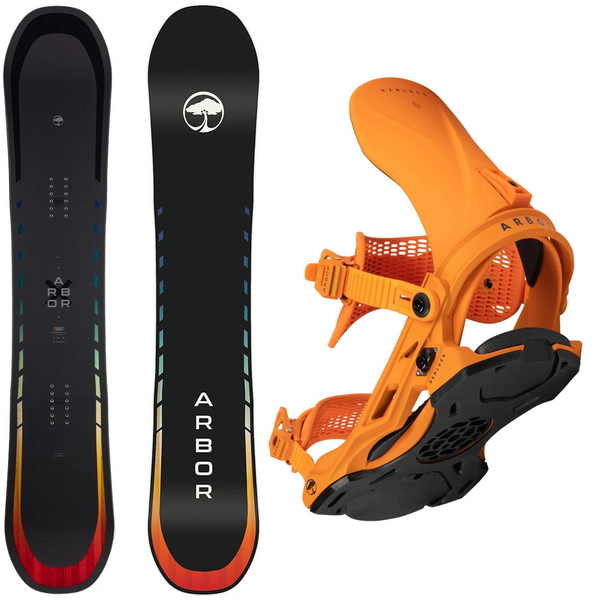 2024 Arbor Formula Camber Snowboard + 2024 Arbor Hemlock Snowboard Bindings Package