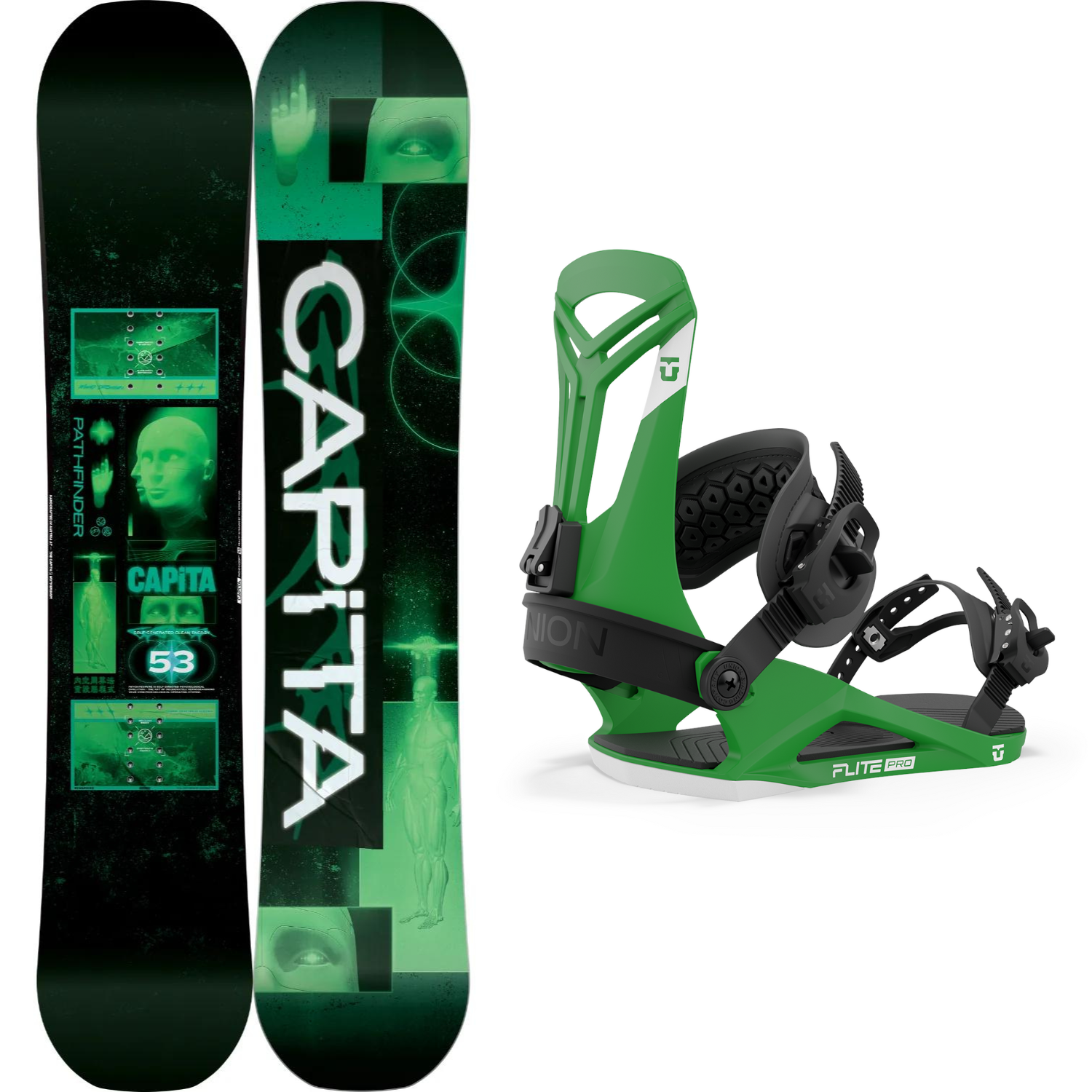 Capita Pathfinder Reverse Camber 2024 + Union Flite Pro 2024 - Snowboard  Package