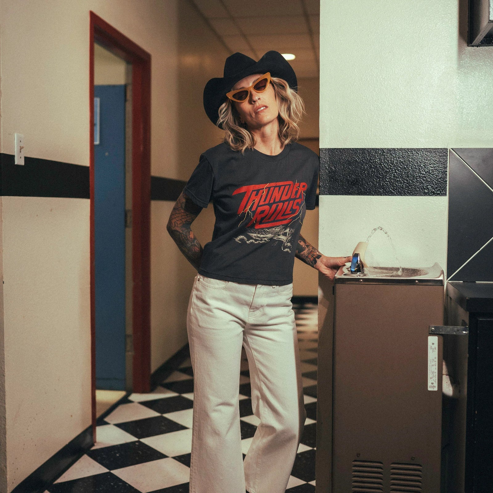 Sendero Thunder Rolls S/S Crop Tee - Women's