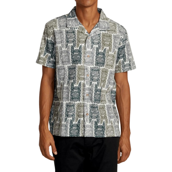 RVCA Oblow Hawaii Tapa SS Button Up Shirt - Men's