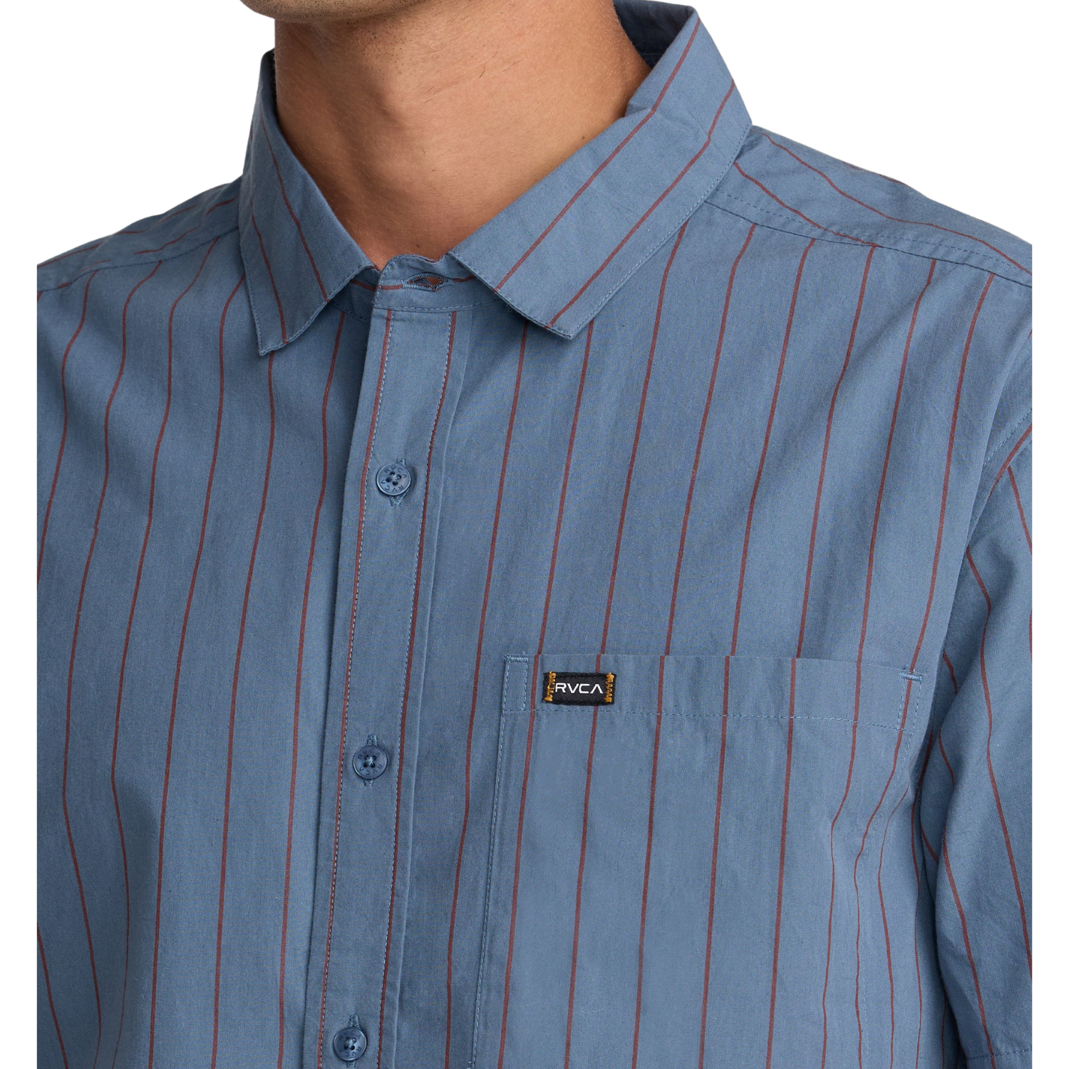 RVCA Dayshift Workwear Stripe SS Button Up Shirt - Men's