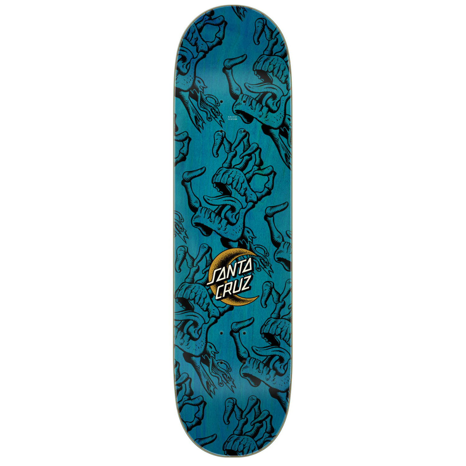 Santa Cruz Crescent Bone Hand Skateboard Deck