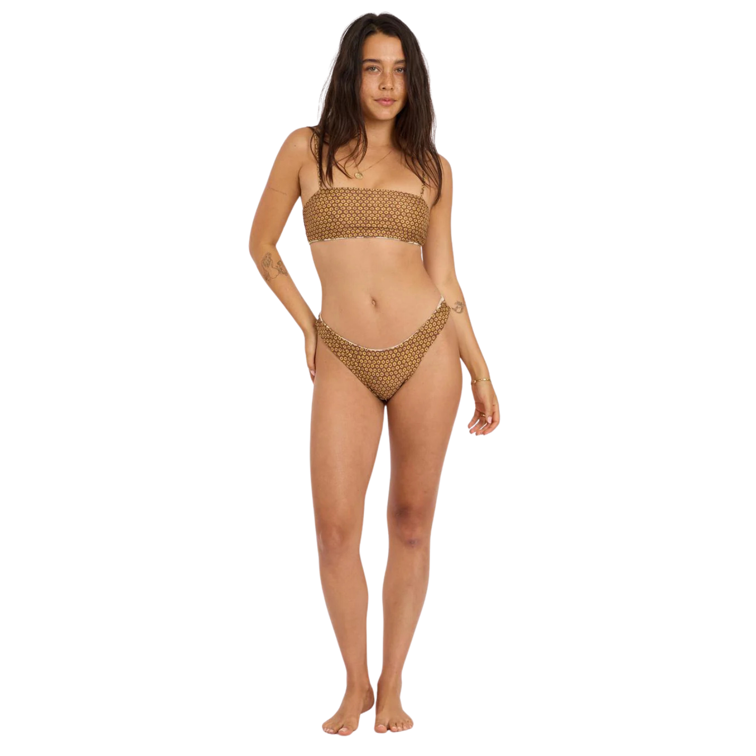 Sisstr Floral Folks Reversible Hip High Bikini Bottom
