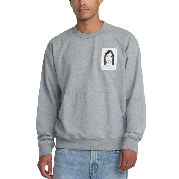 RVCA Sleepy Girl Patch Crew Sweatshirt - Men's