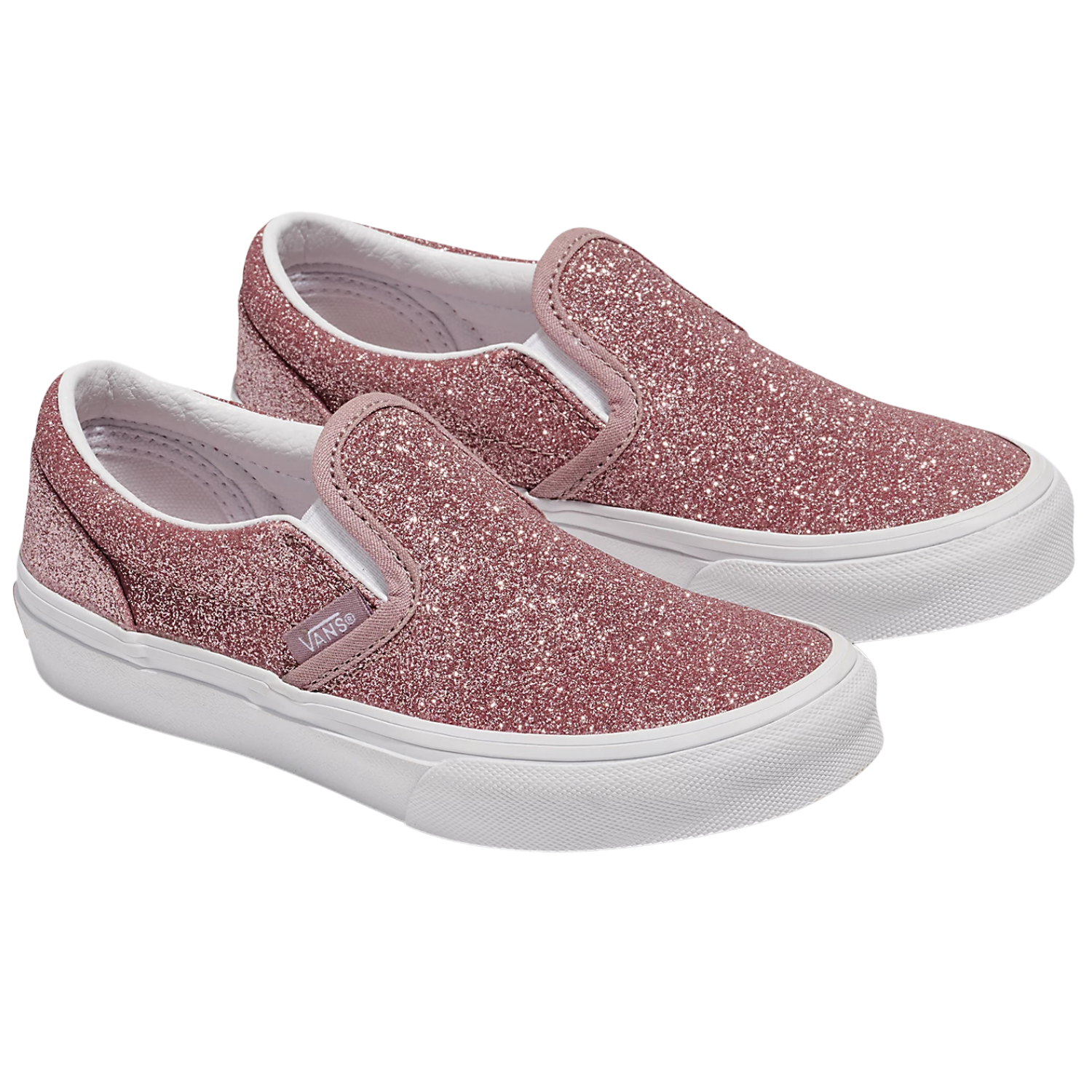 Vans Classic Slip-On Glitter Rose Gold Shoes - Kids
