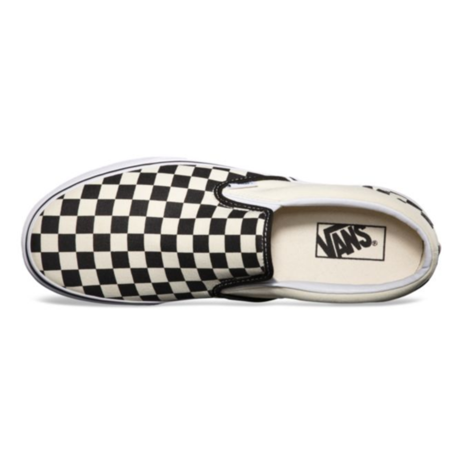 Classic Slip On Vans - Black/Off White/Checkerboard