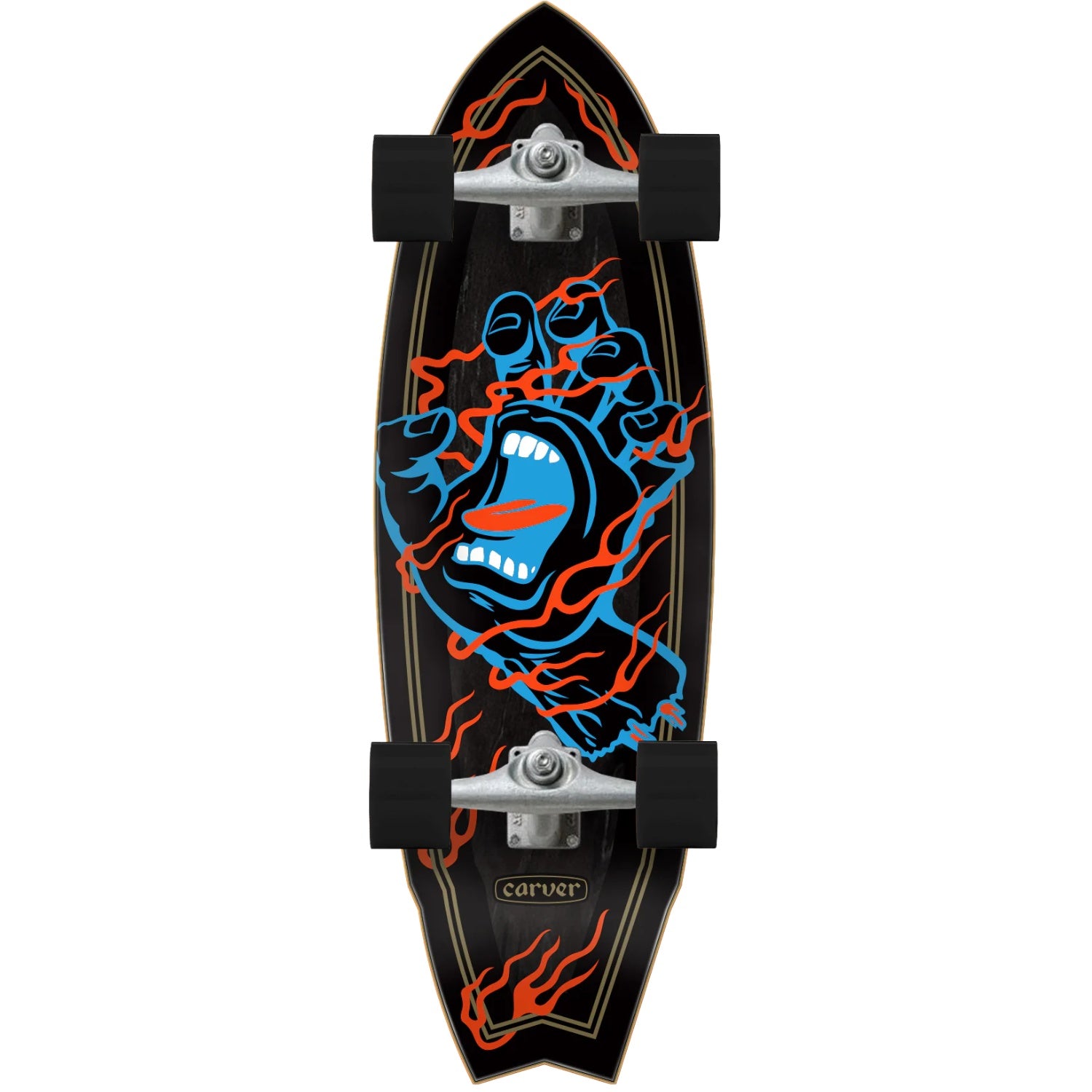 Santa Cruz Inferno Hand Shark Carver Complete Skateboard