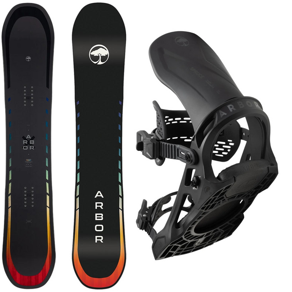 2024 Arbor Formula Rocker Snowboard + 2024 Arbor Spruce Snowboard Bindings Package
