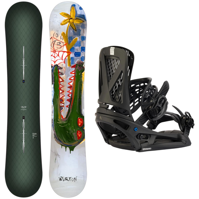 2024 Burton Blossom Snowboard + 2024 Burton Genesis EST Snowboard Bindings Package