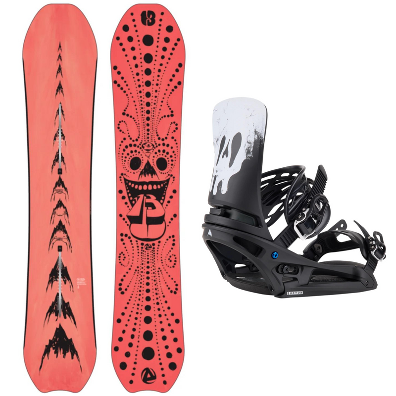 2024 Burton Deep Thinker Snowboard + 2024 Burton Cartel X EST Snowboard Bindings Package For Sale