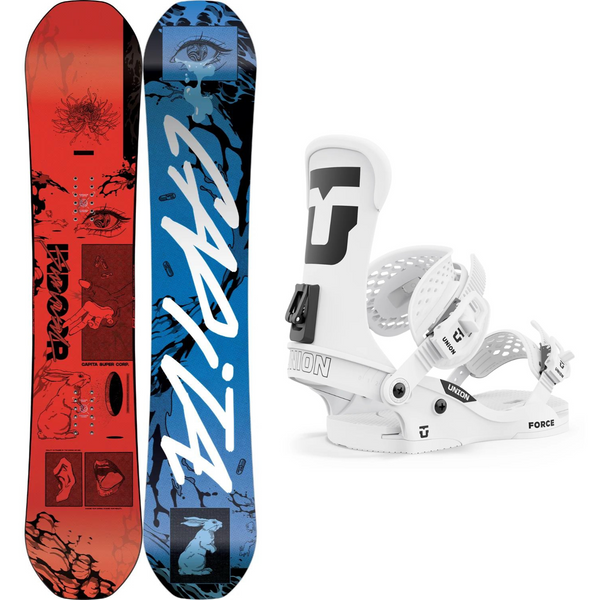 2024 Capita Indoor Survival Snowboard + 2024 Union Force Classic Snowboard Bindings Package