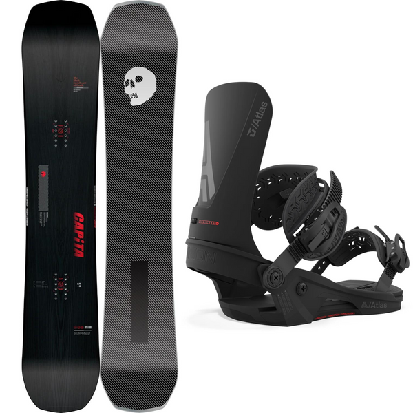 2024 Capita The Black Snowboard of Death + 2024 Union Atlas Snowboard Bindings Package