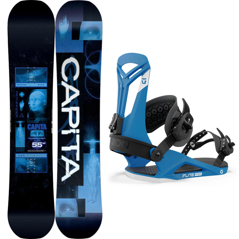 2024 Capita Pathfinder Camber Snowboard + 2024 Union Flite Pro Snowboard Bindings Package