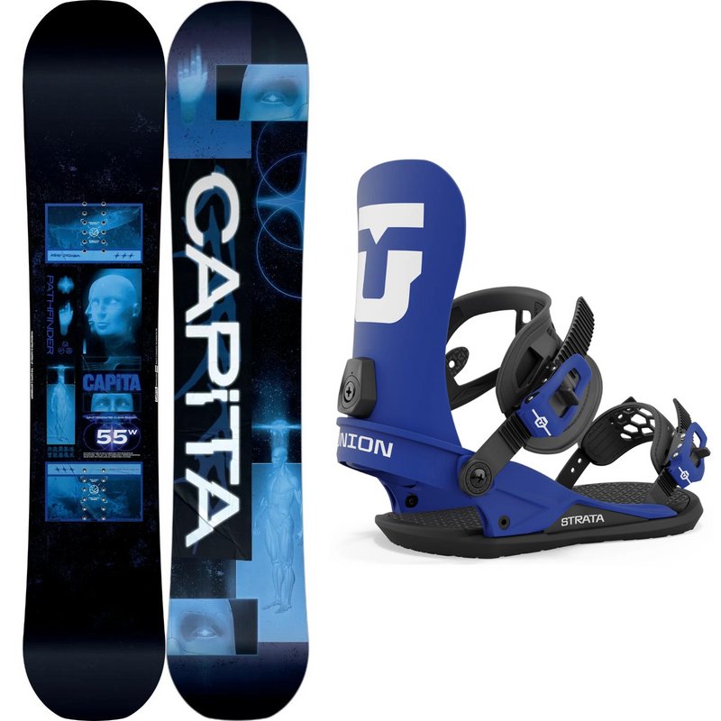 2024 Capita Pathfinder Camber Snowboard + 2024 Union Strata Snowboard Bindings Package