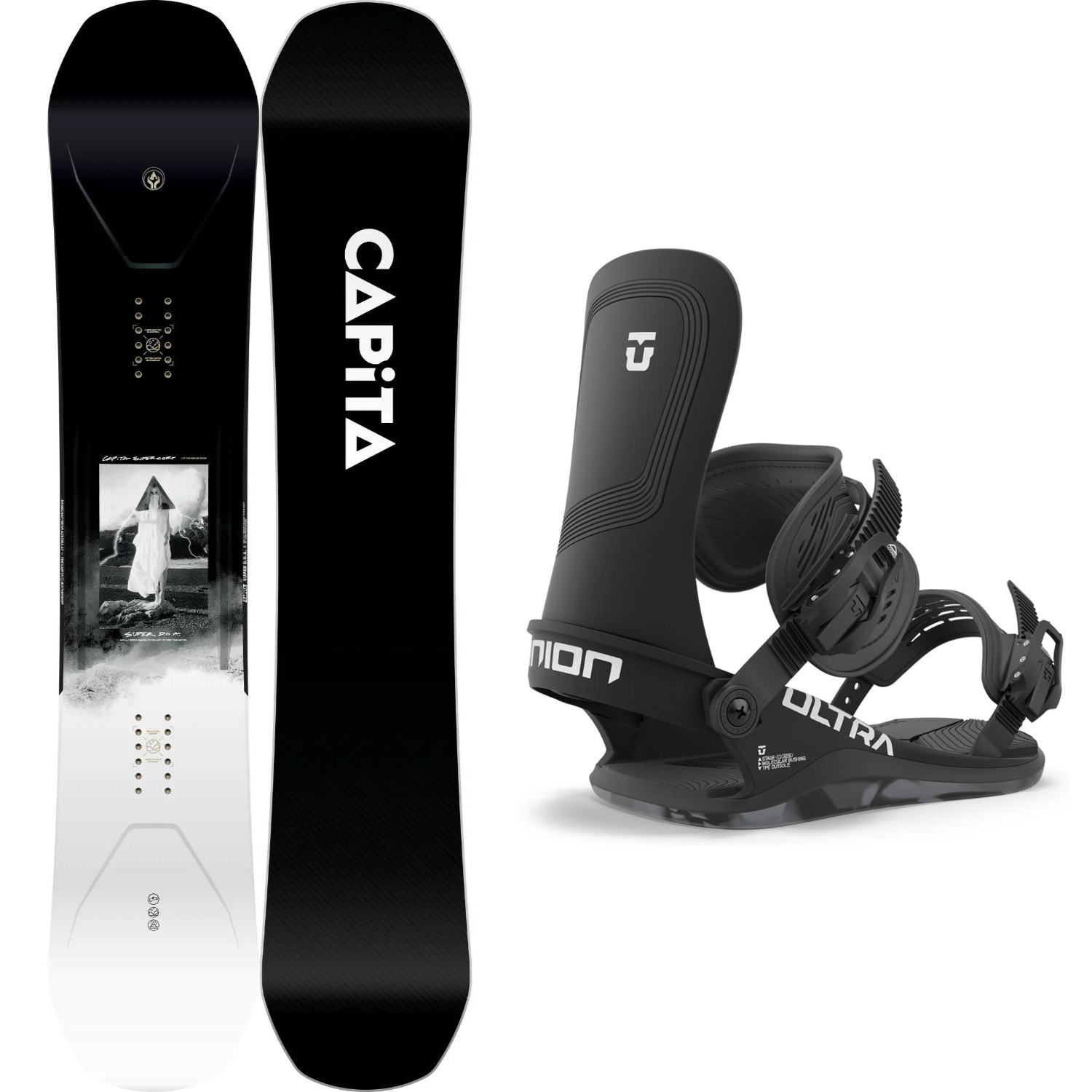 Capita Super D.O.A. 2024 + Union Ultra 2024 Snowboard Package