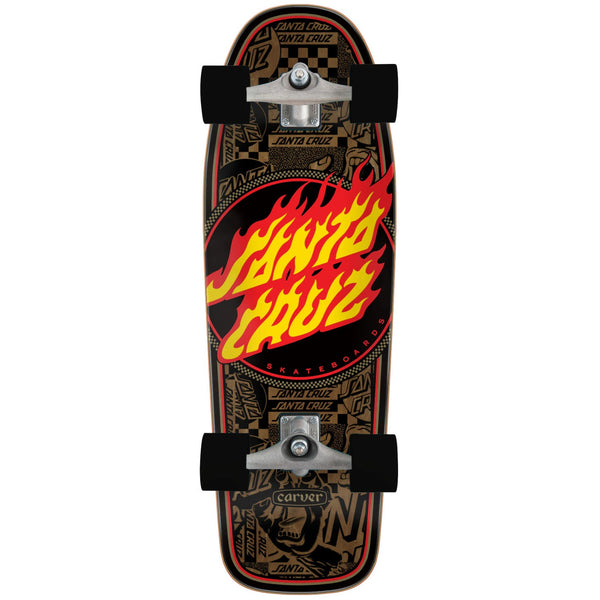 Santa Cruz Flame Dot Route Carver Surf Skateboard 256