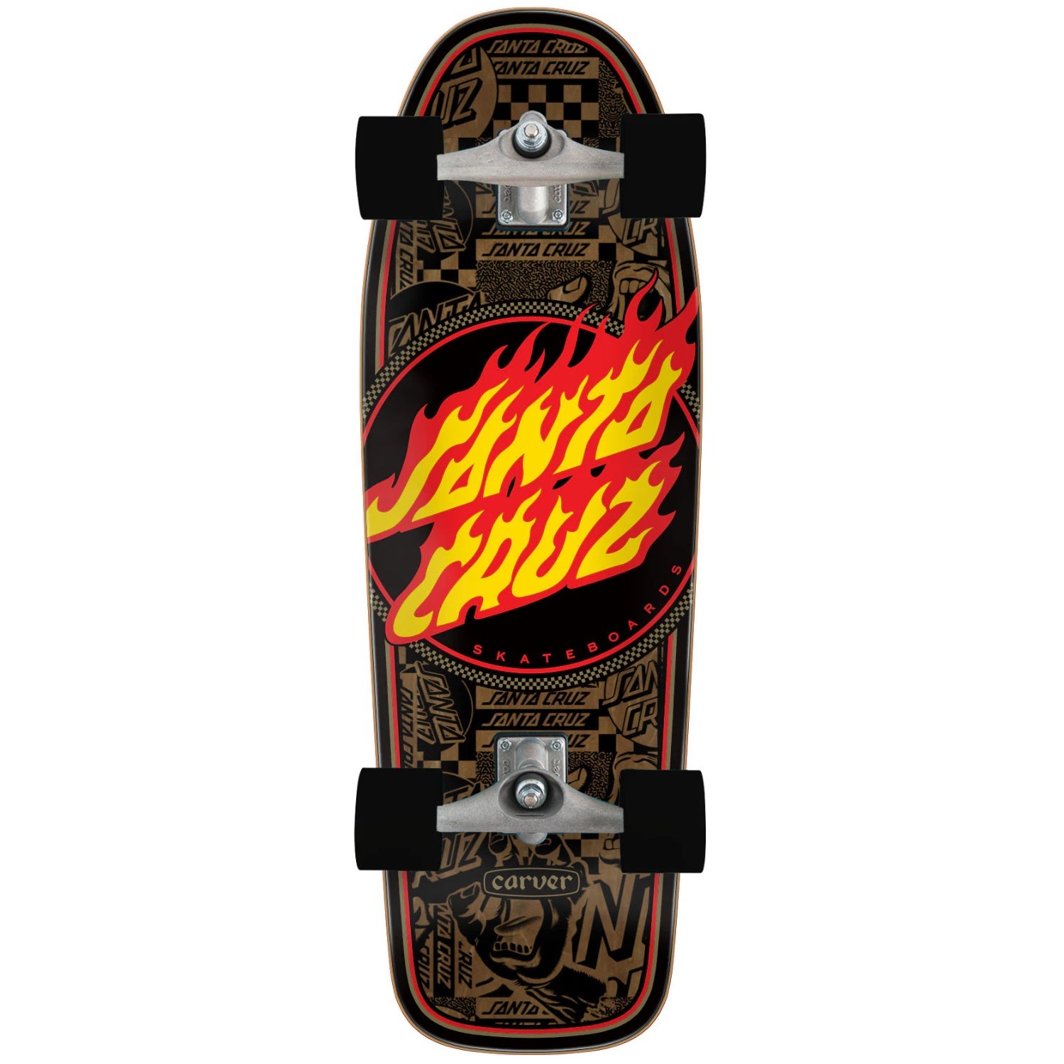 Santa Cruz Flame Dot Route Carver Surf Skateboard 256