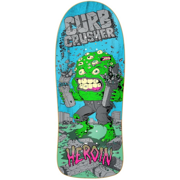 Heroin Team Curb Crusher XL Barf Shaped Skateboard Deck 10.25"