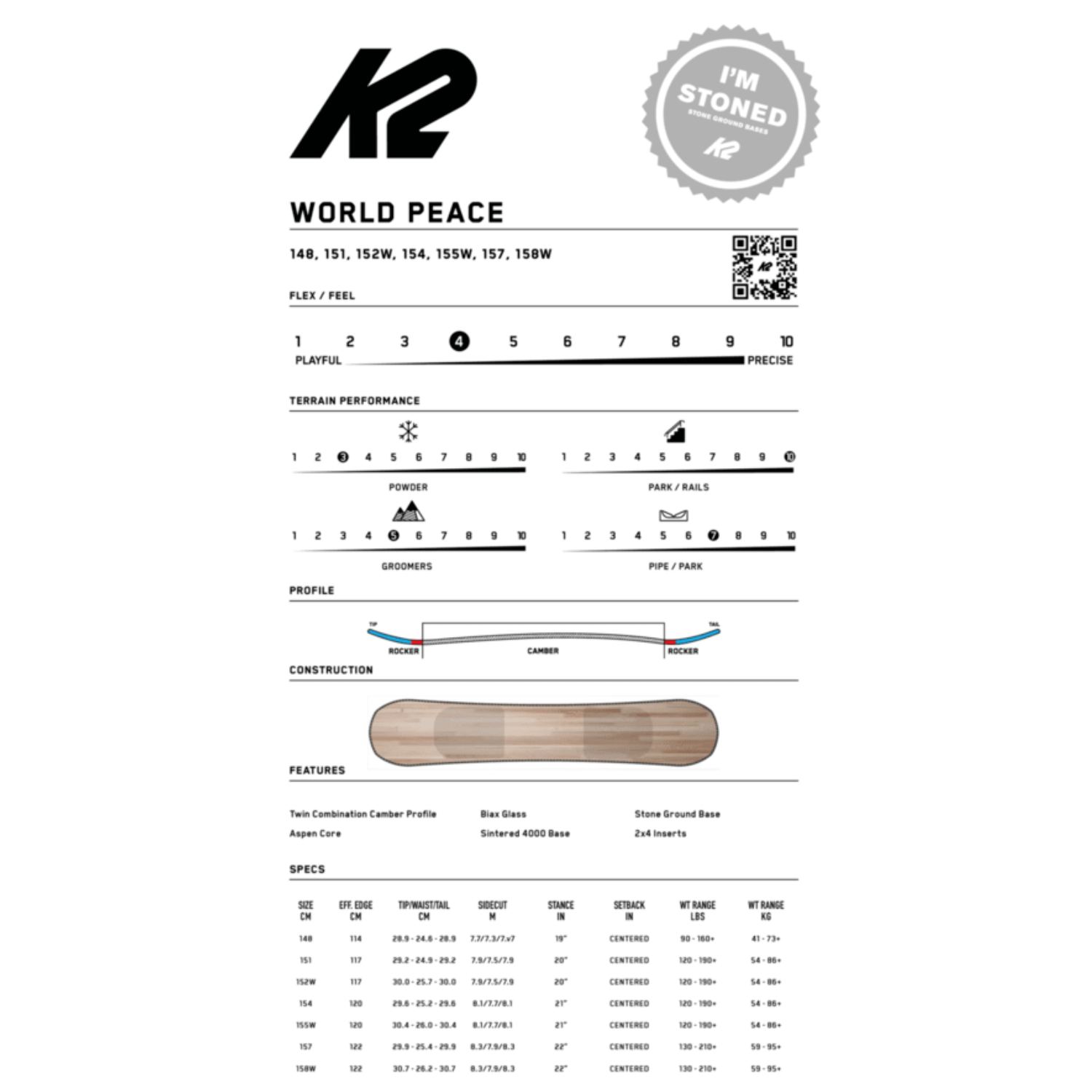 K2 World Peace Snowboard 2027 - Men's