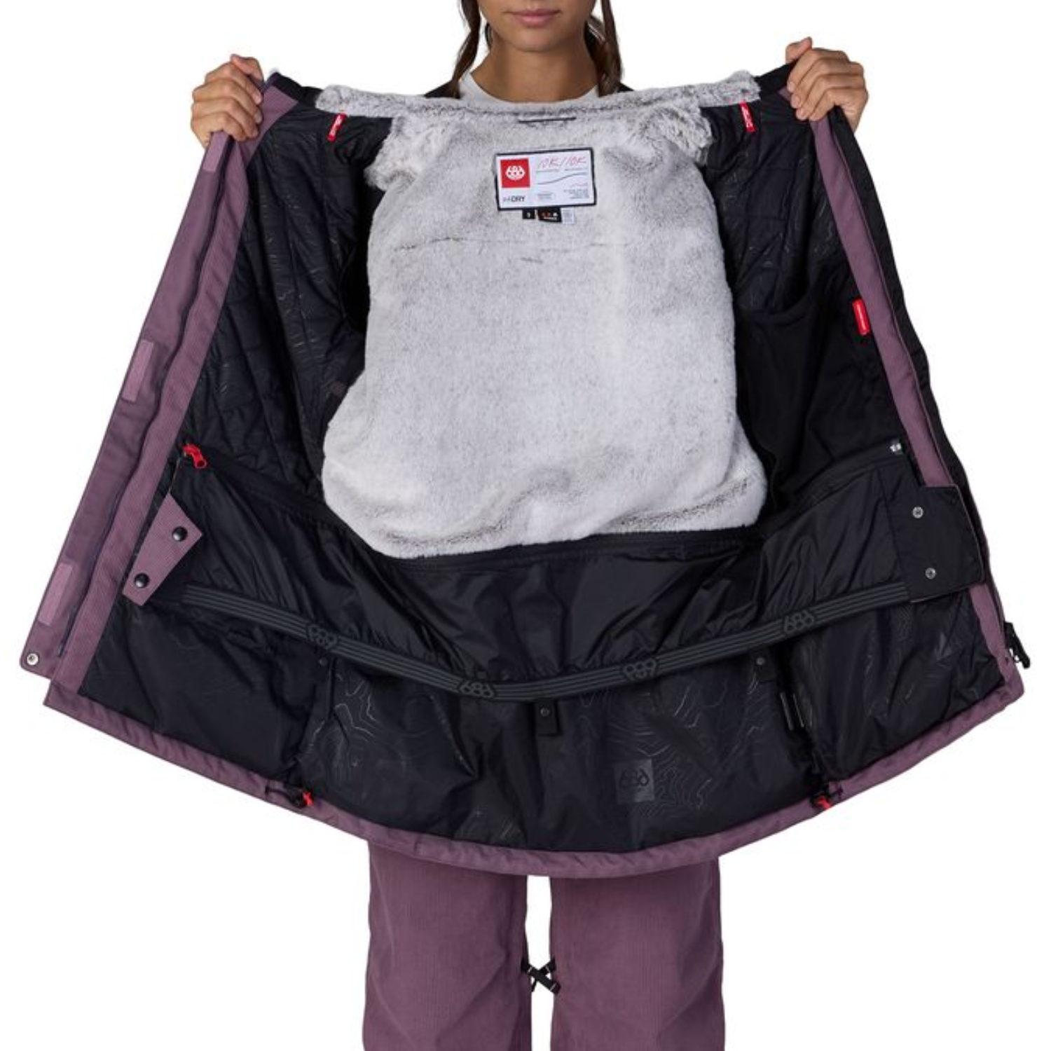 BLACK PLUM GRID CORDUROY