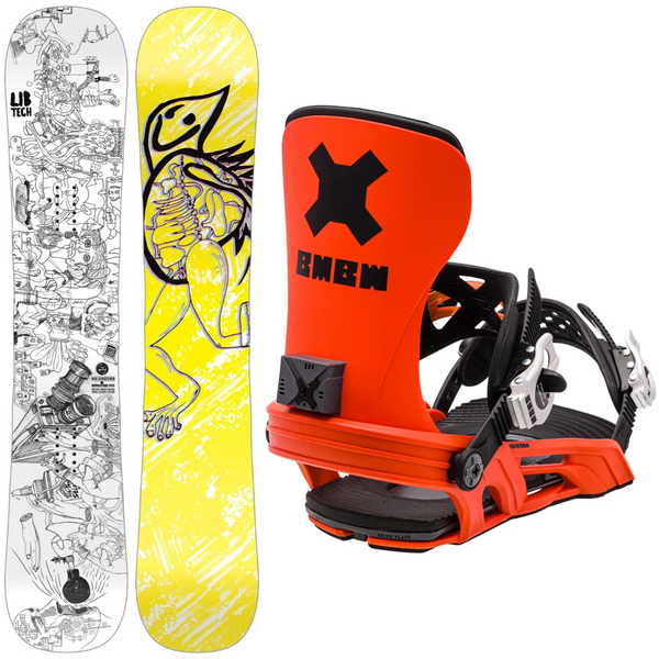 2024 Lib Tech Box Scratcher Snowboard + 2024 Bent Metal Axtion Snowboard Bindings Package