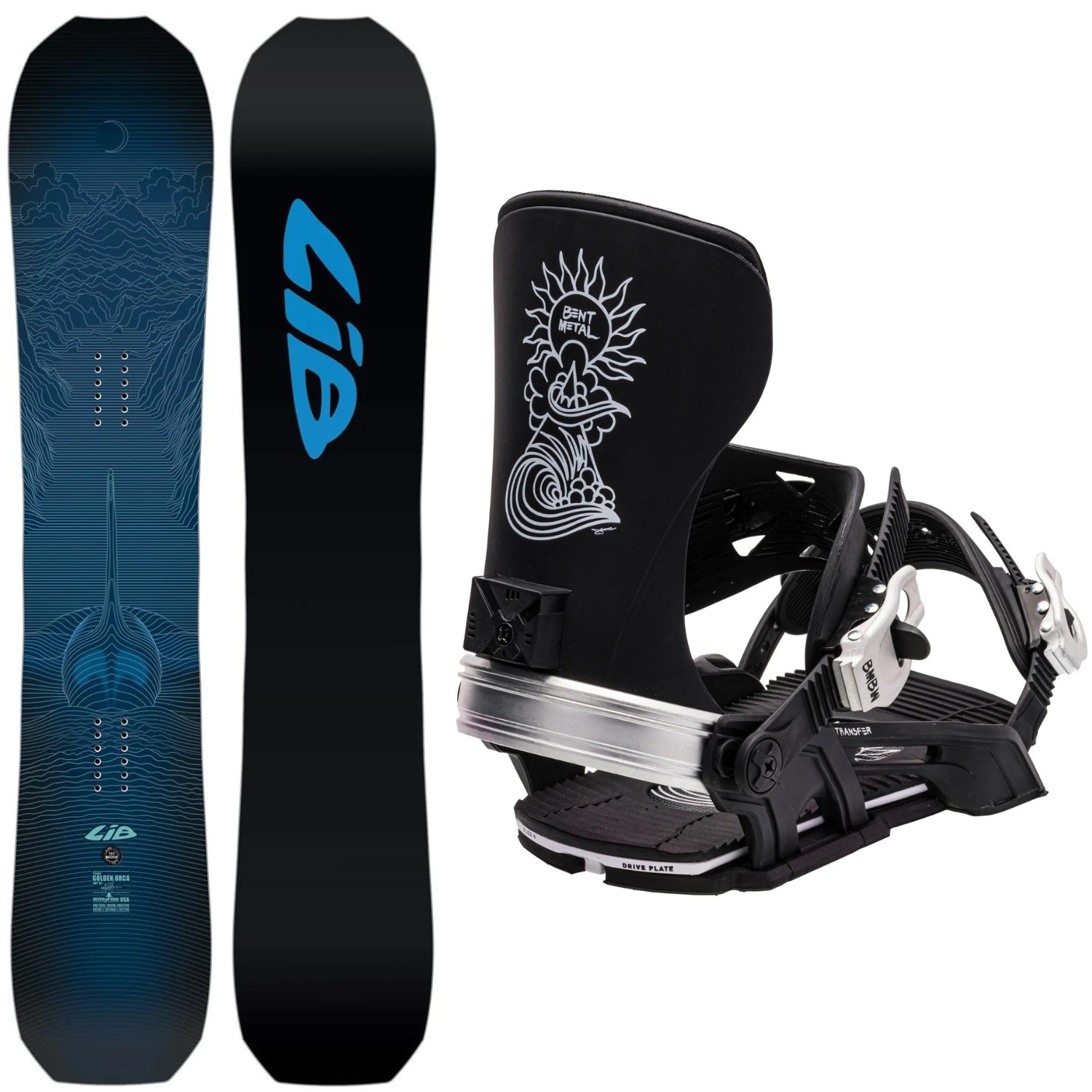 Lib Tech Golden Orca 2025 + Bent Metal Transfer 2025 Snowboard Package