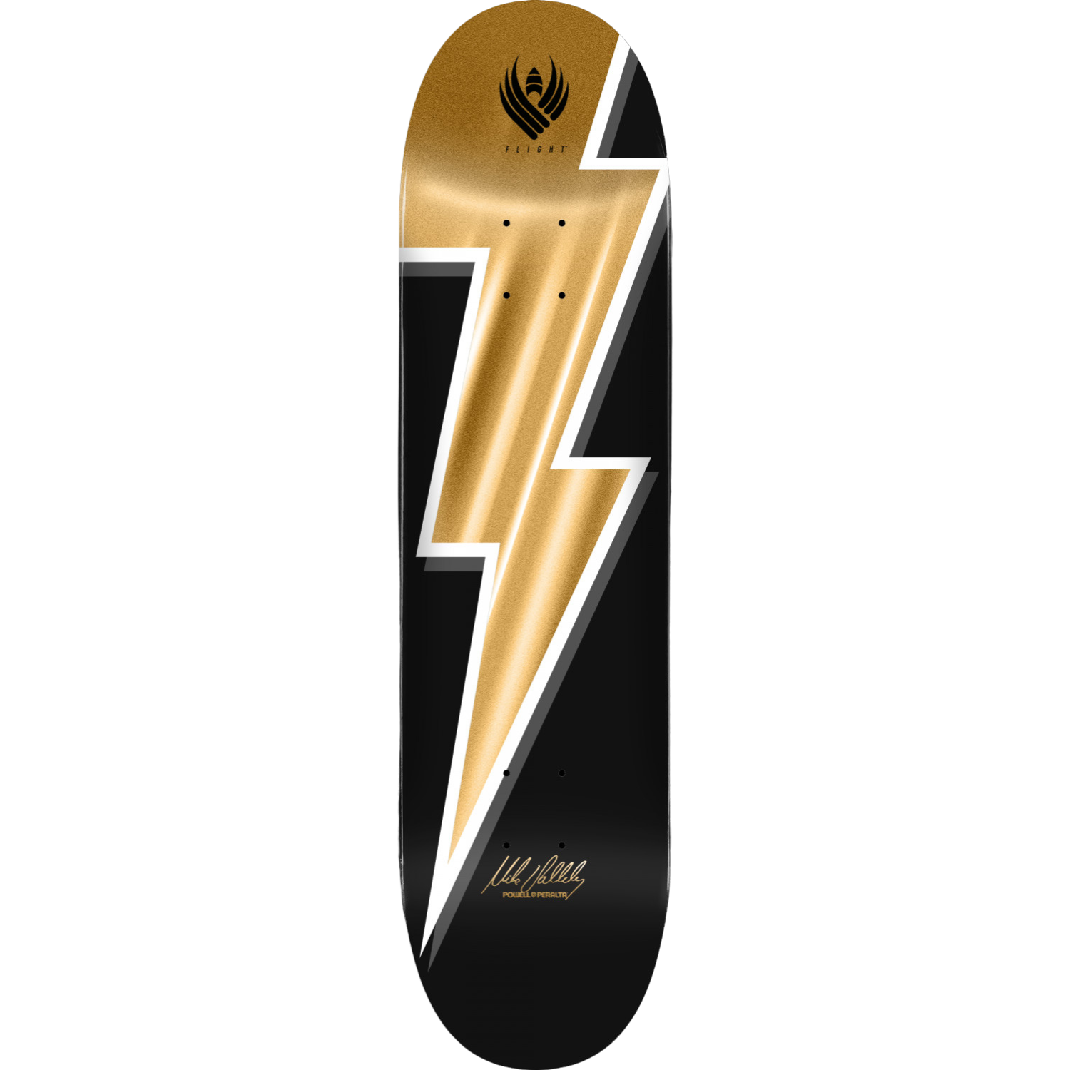 Powell Peralta Mike Vallely Lightning Bolt Gold Foil FLIGHT Skateboard Deck
