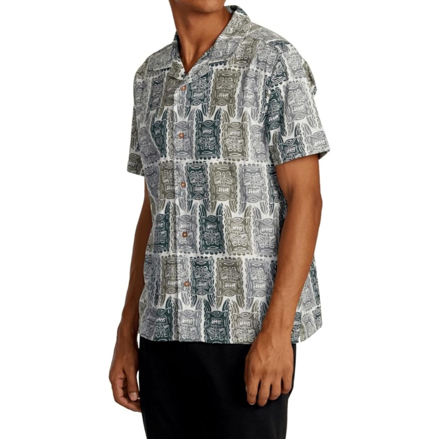 RVCA Oblow Hawaii Tapa SS Button Up Shirt - Men's