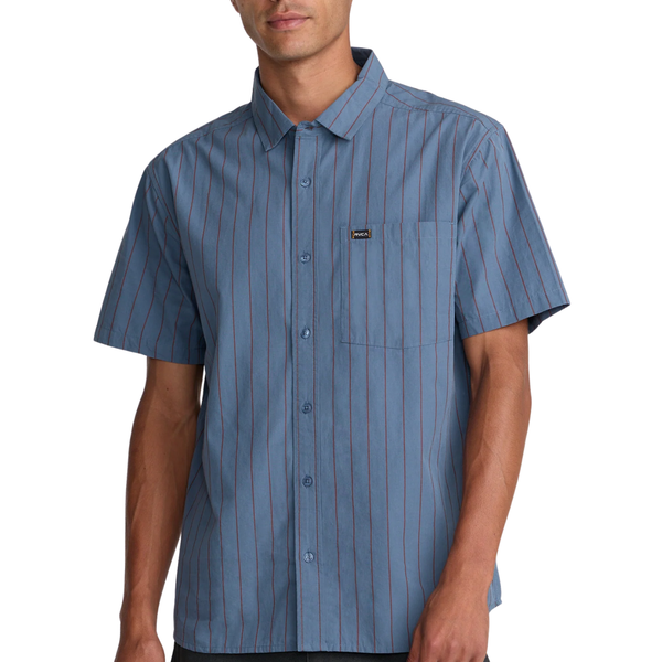RVCA Dayshift Workwear Stripe SS Button Up Shirt - Men's