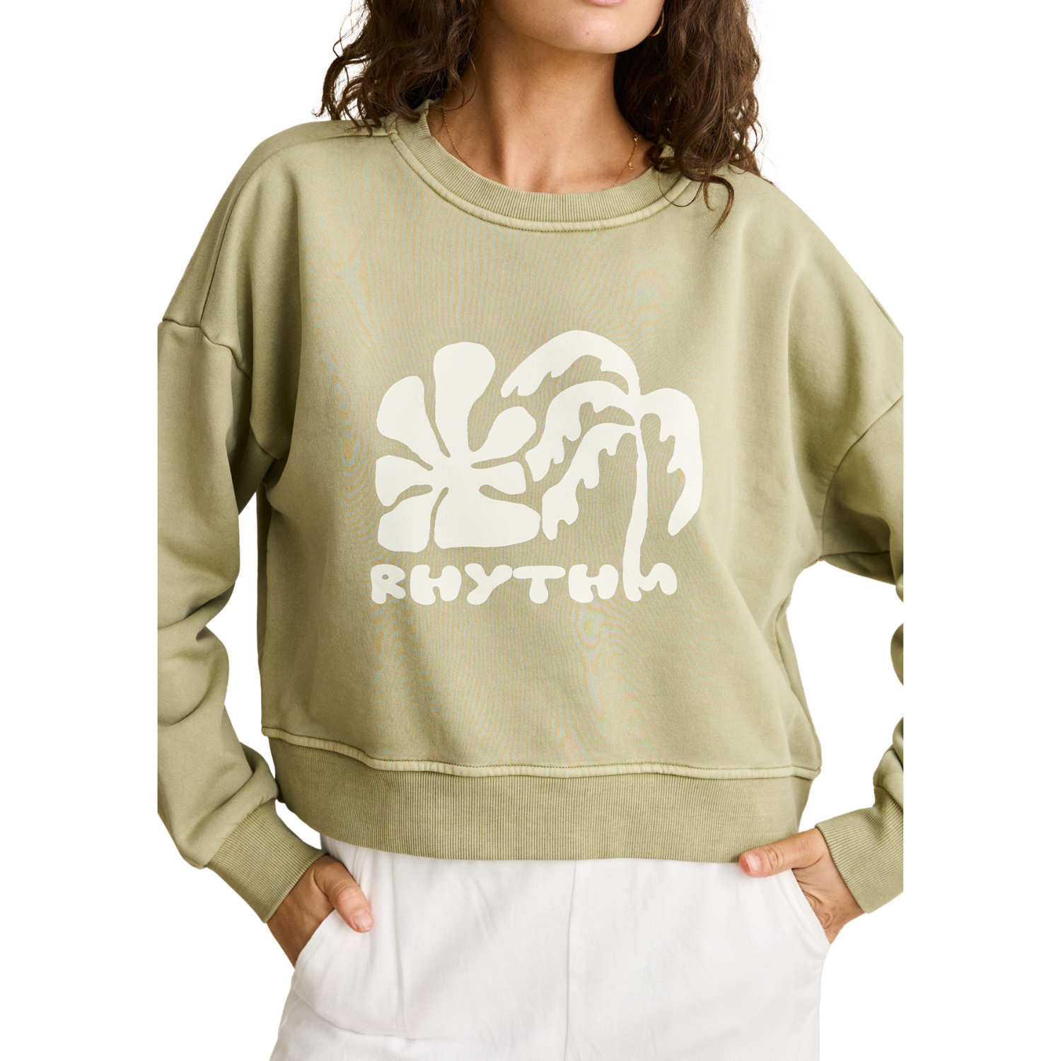 Rhythm Sun and Palm Slouchy Crewneck Fleece - Women's