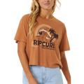 Rip Curl Rainbow Waves Short Sleeve Crop Tee - Women's