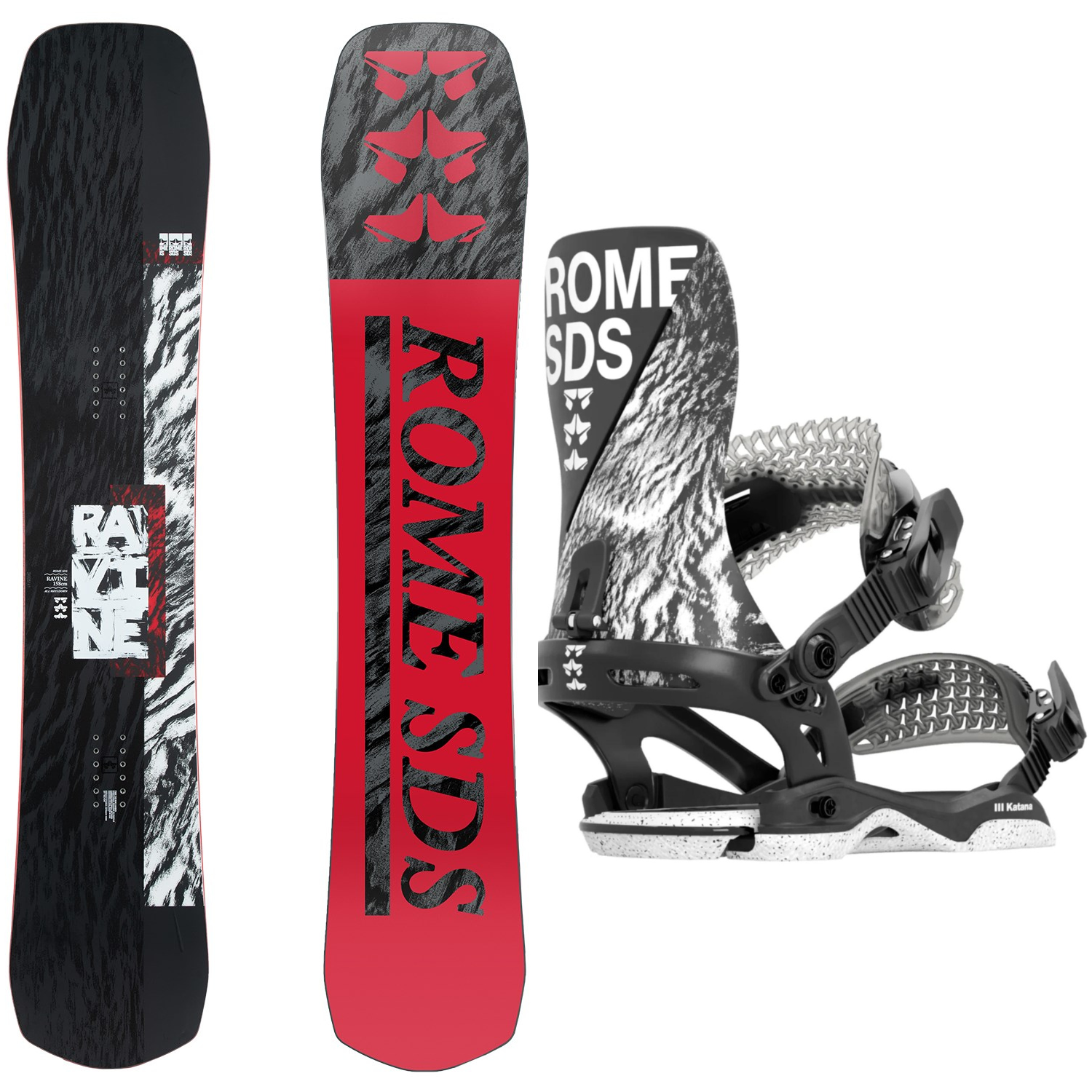 Rome Ravine 2024 + Rome Katana 2024 Snowboard Package