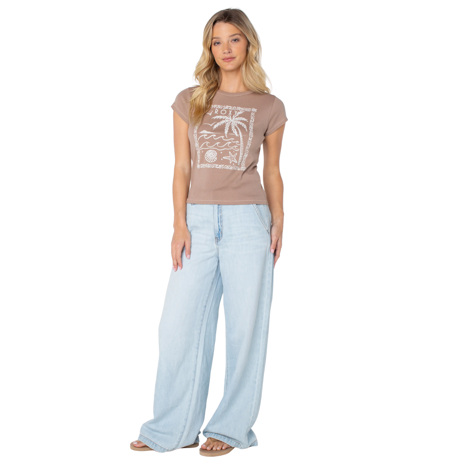 Roxy Palm Poster 90s Baby Tee - Women's