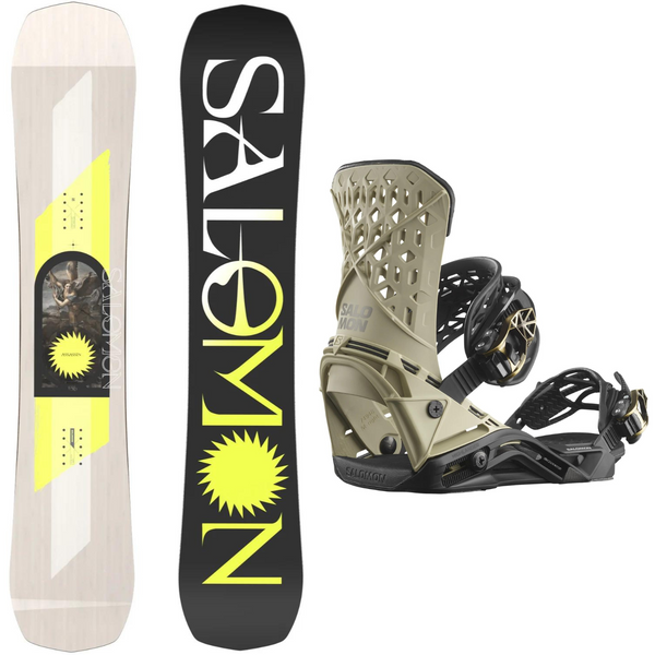 2024 Salomon Assassin Snowboard + 2024 Salomon Highlander Snowboard Bindings Package