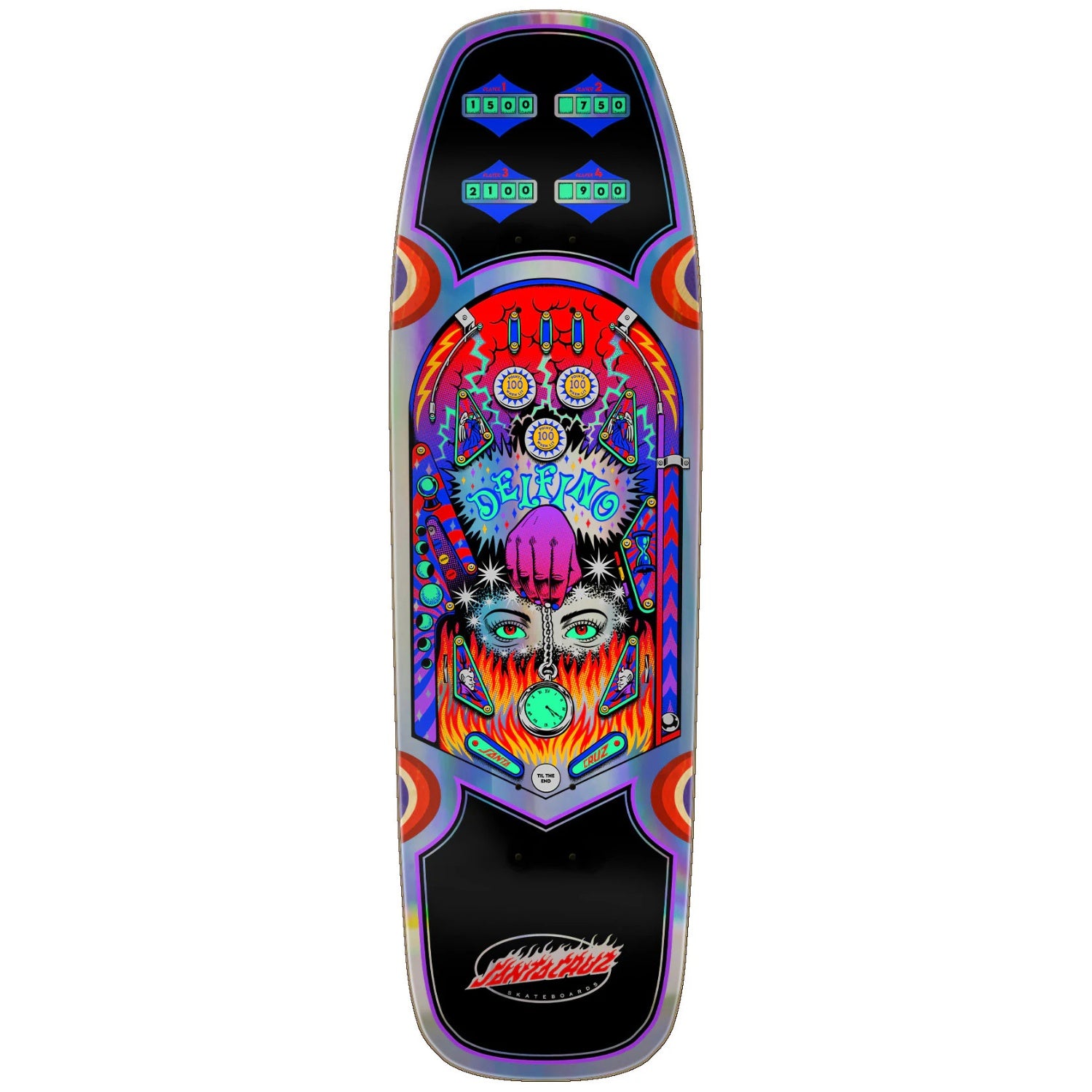 Santa Cruz Delfino Pinball Pro Skateboard Deck