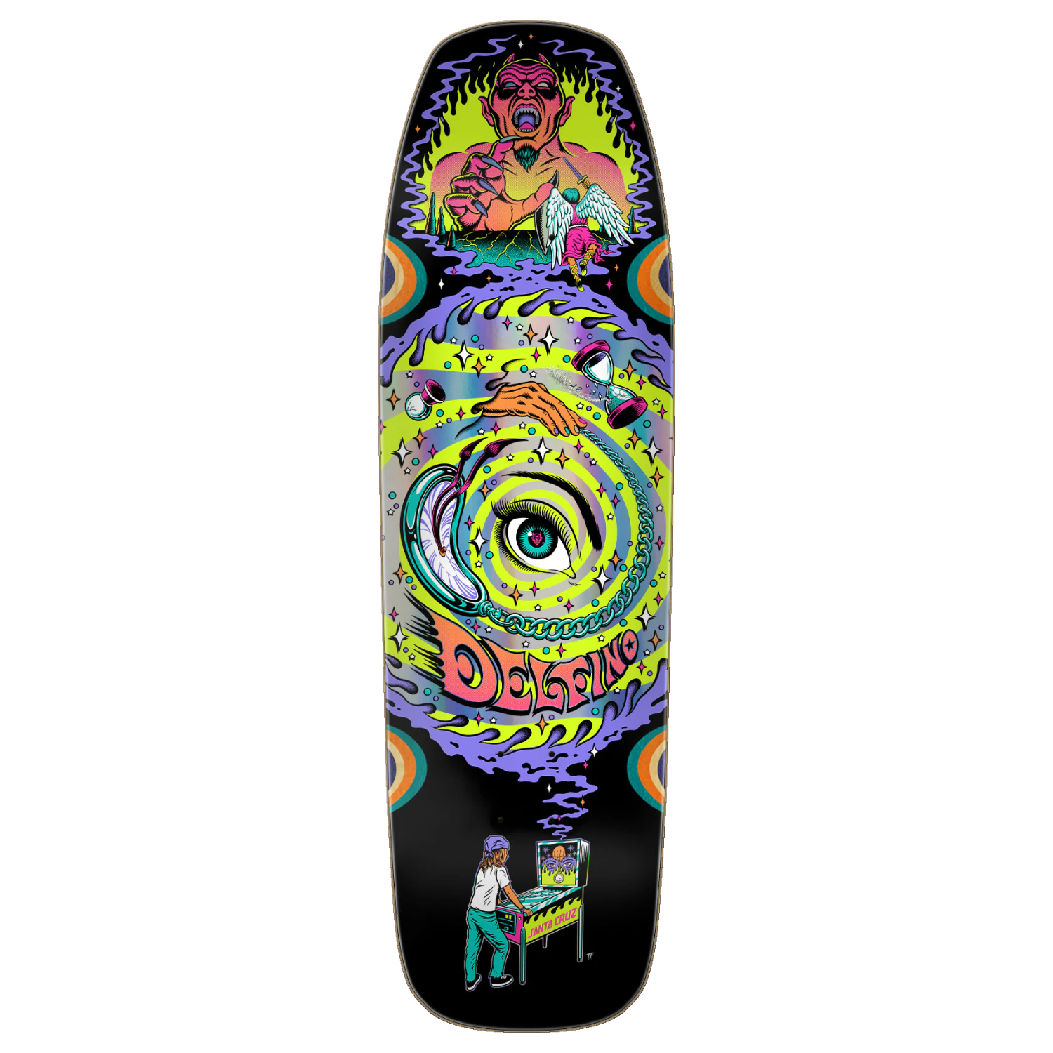 Santa Cruz Delfino Pinball Vision Pro Shaped Deck