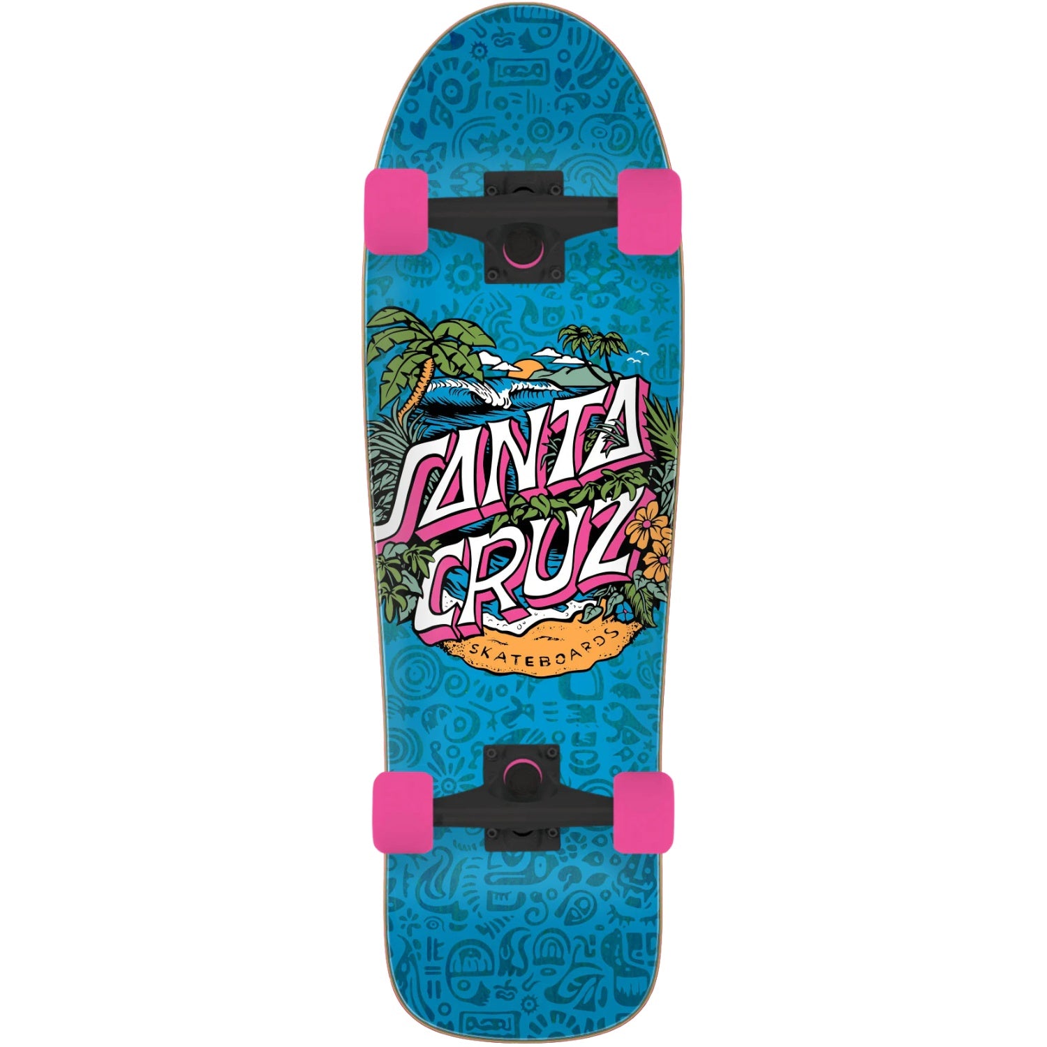 Santa Cruze Aloha Dot 9.7in x 31.7in Shaped Cruzer Complete Skateboard