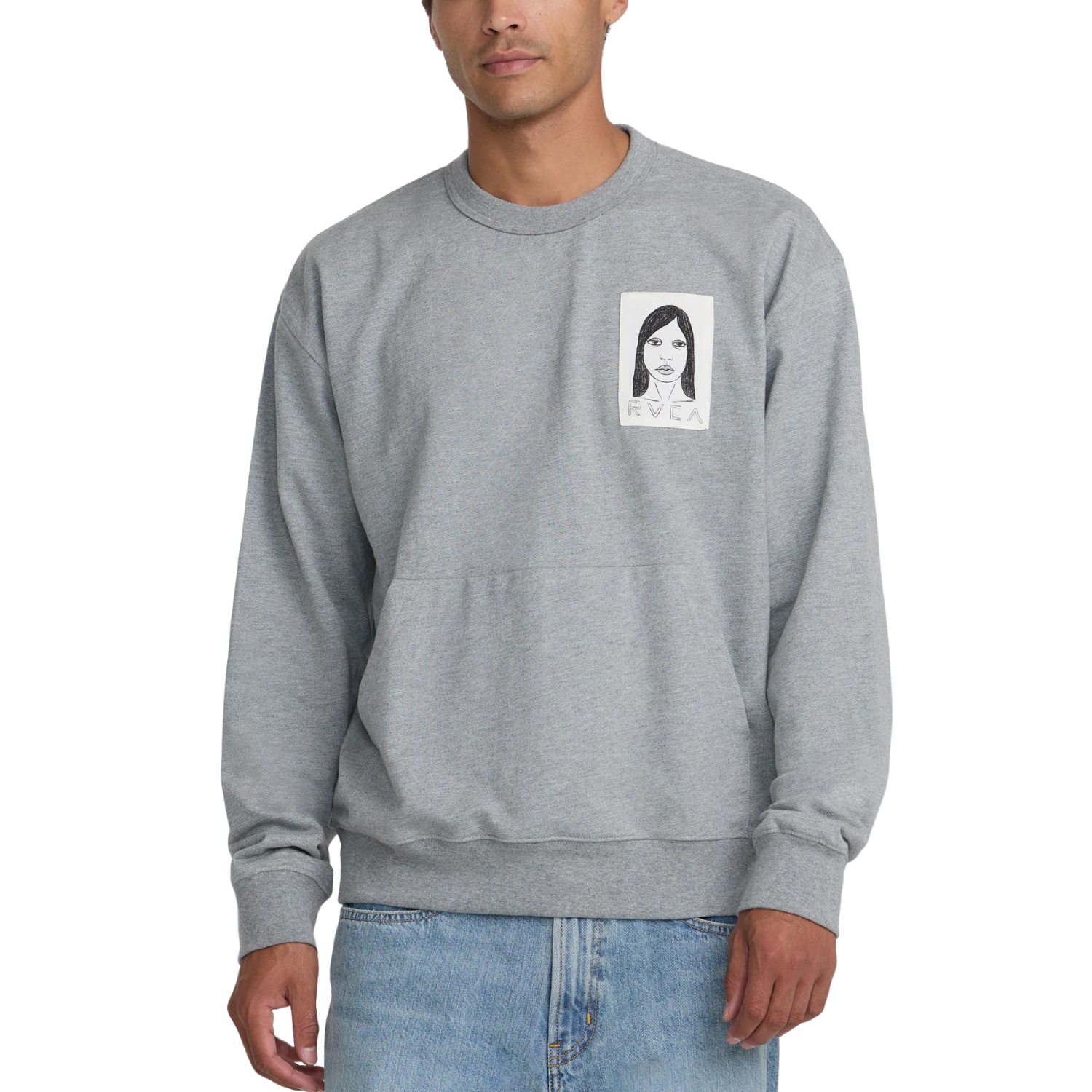 RVCA Sleepy Girl Patch Crew Sweatshirt - Men's