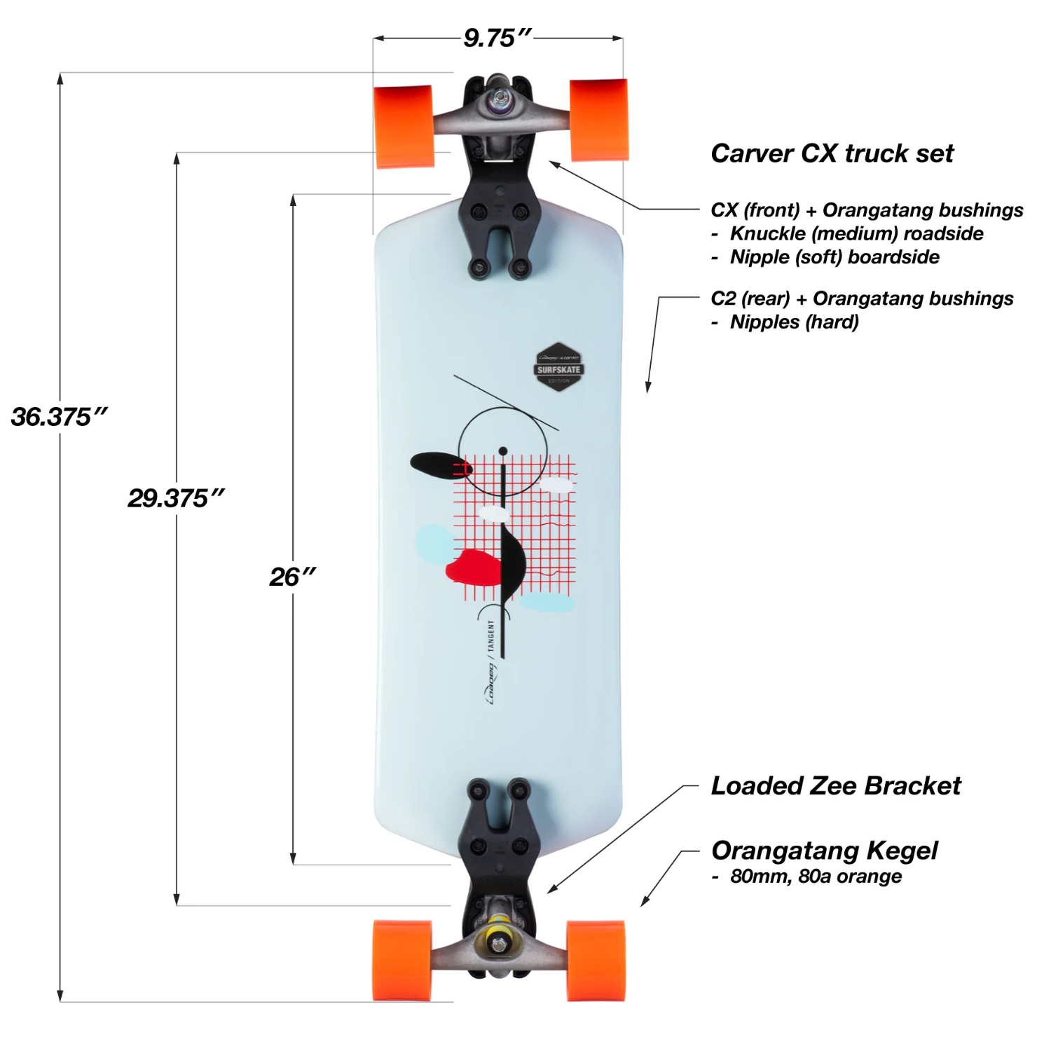 Loaded Boards Tangent Surfskate Complete Skateboard