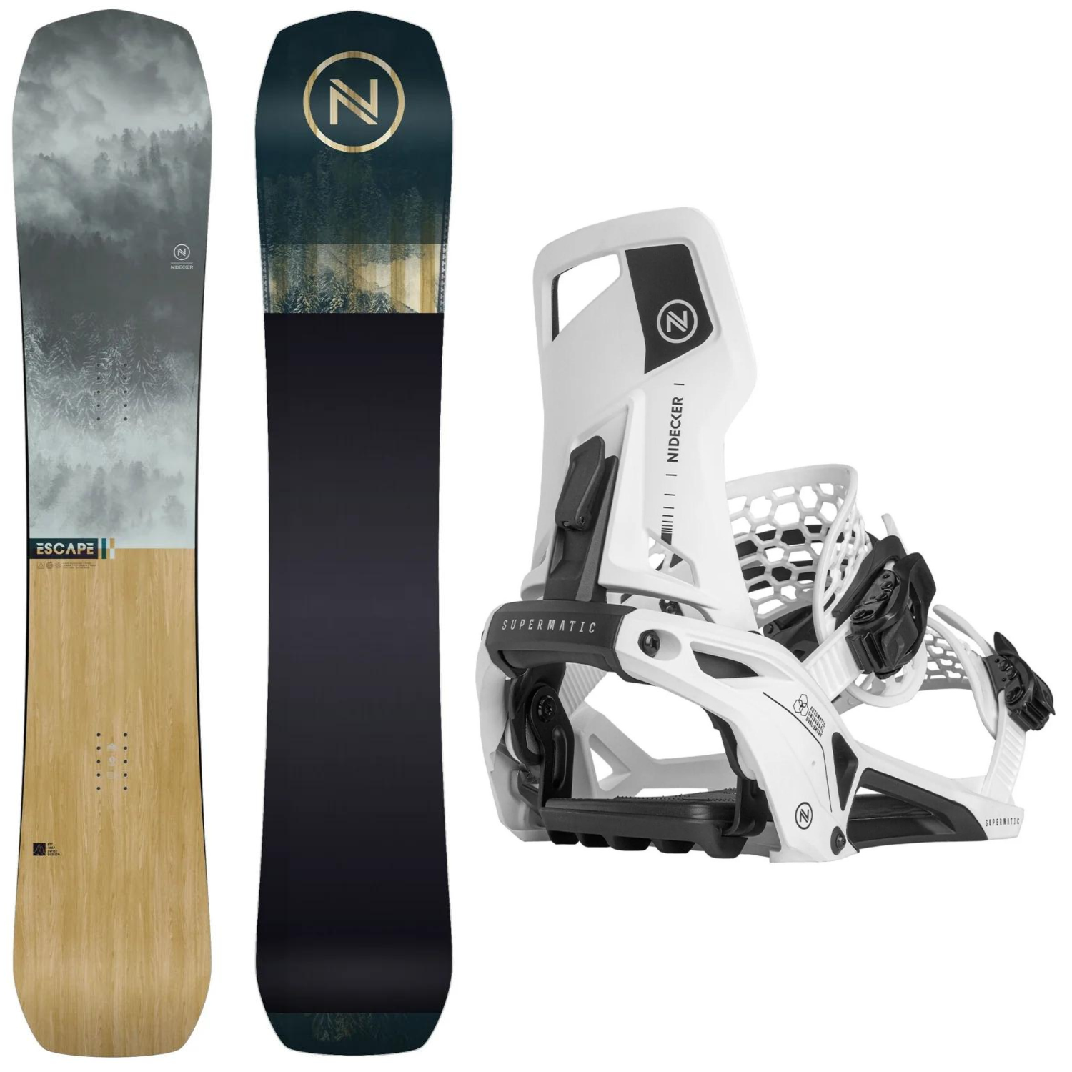 Nidecker Escape 2024 + Nidecker Supermatic 2024 Snowboard Package