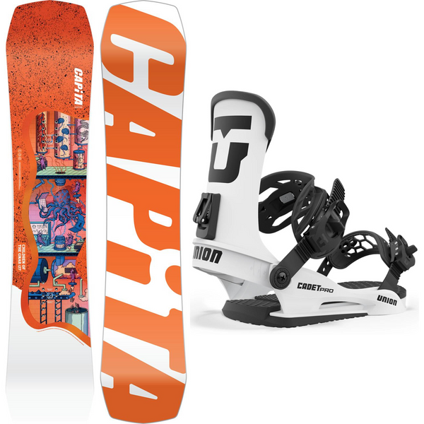 2024 Capita Children Of The Gnar Snowboard + 2024 Union Cadet Pro Snowboard Bindings Package