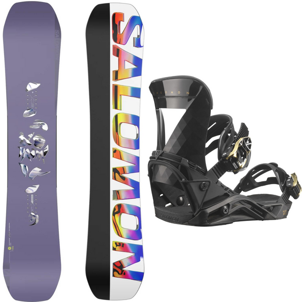 2024 Salomon No Drama Snowboard + 2024 Salomon Mirage Snowboard Bindings Package