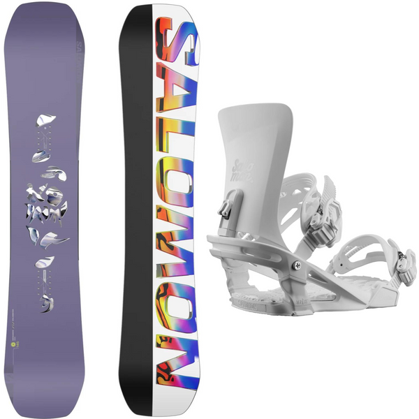 2024 Salomon No Drama Snowboard + 2024 Salomon Nesta Snowboard Bindings Package